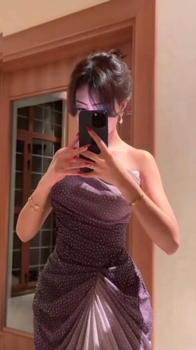 فستان صيفي لون موفي انيق ومميز عن الكثير