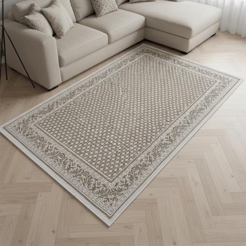 Sisal beige decorated carpet
