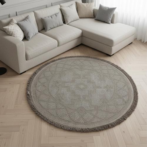 Round burlap prayer mat