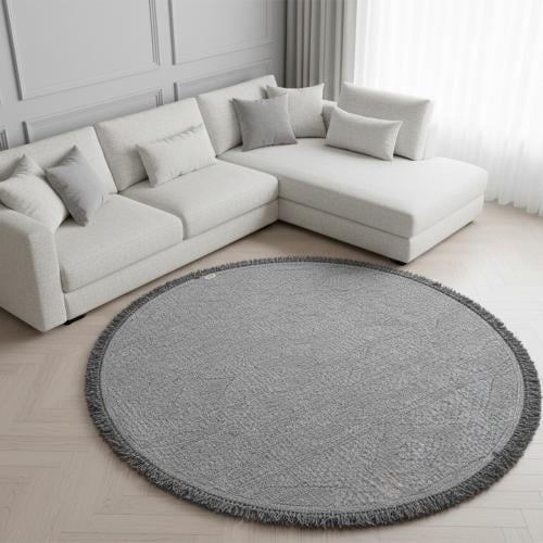 Round burlap prayer mat