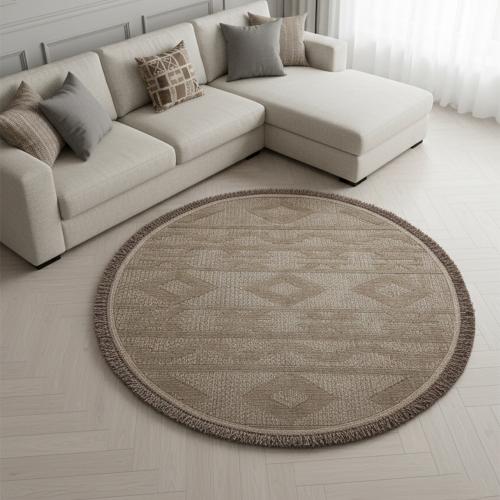 Round burlap prayer mat