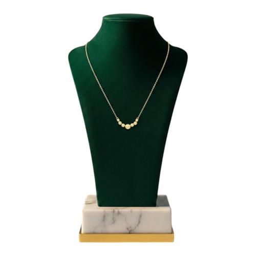 Gold necklace 21 karat "Laser beads" graduated siz...