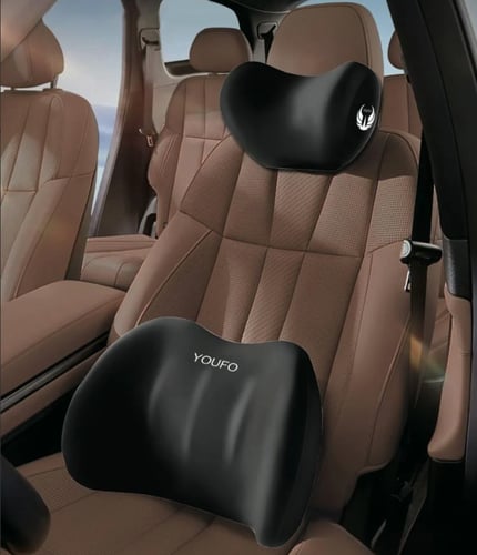 Car neck pillow and lower back support cushion fro...