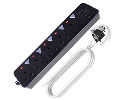 TRADAMAX electrical extension with 5 outlets and 3...