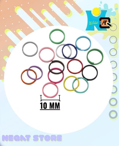 حلقات وصل سلكية دائرية مزدوجة الحلقات ملونة 10mm