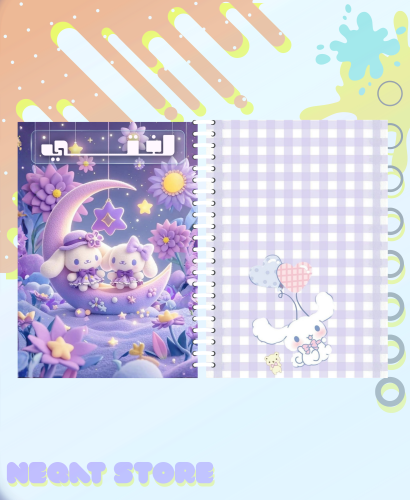 دفتر (سلك) لغتي سينامورول (موف) مسطر عربي تغليف حر...