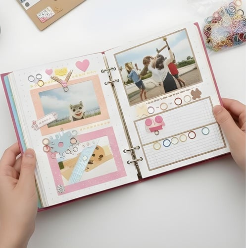 حلقات وصل سلكية دائرية مزدوجة الحلقات ملونة 10mm