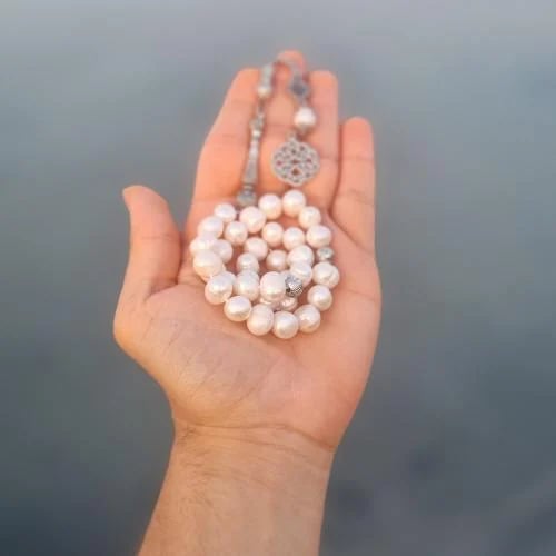 سبحة اللؤلؤ الطبيعي بطربزونة
