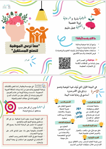 مطوية موهبة لأولياء الامور