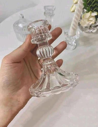 قاعدة شمعة زجاجية شفافة