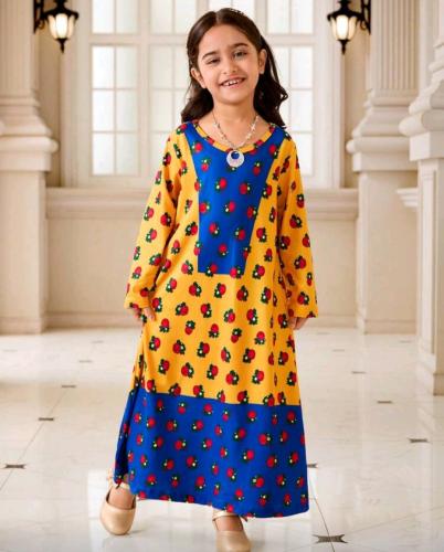 جلابية رمضانية قطنية برسومات الأزهار