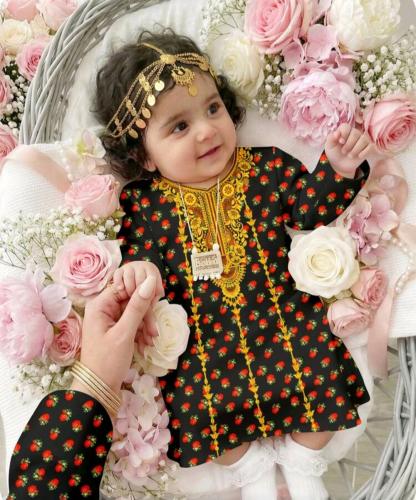 جلابية بناتي بأكمام طويلة بطبعة الزهور