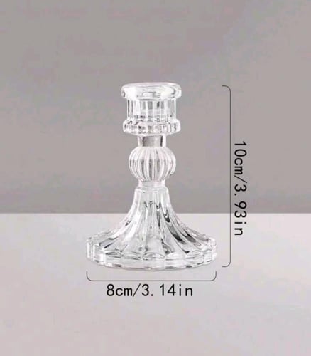 قاعدة شمعة زجاجية شفافة