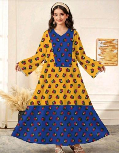 جلابية رمضانية بأكمام طويلة للفتيات المراهقات