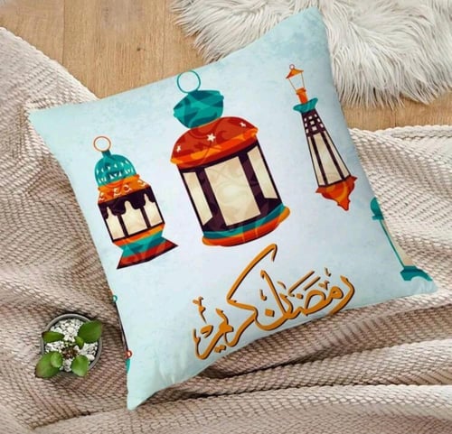 طقم 6 قطع عبارة عن 4 غطاء وسادة برسومات رمضانية +...