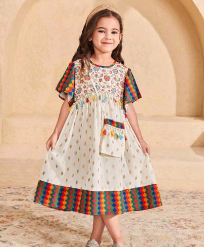 فستان بناتي رمضاني مع حقيبة