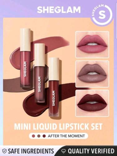 مجموعة أحمر شفاه سائل باللون المات عبارة 3 قطع من...