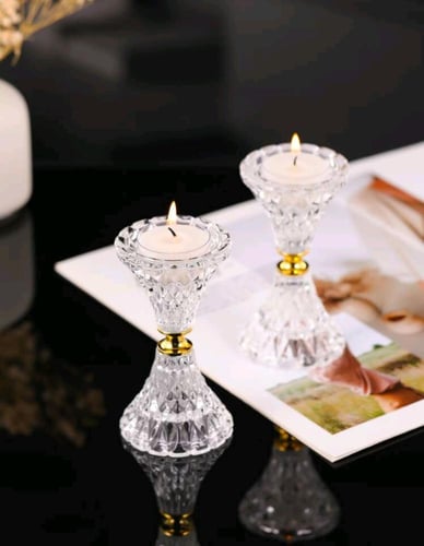 حامل شموع زجاجي شفاف