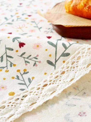 مفرش طاولة برسومات الأزهار + فستان نسائي +طقم اروا...