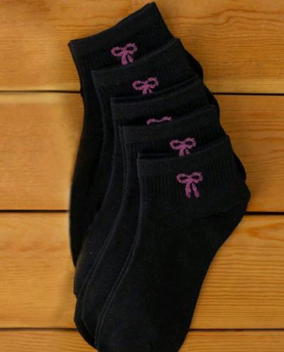 جوارب نسائية قصيرة مزينة برسومات فيونكة