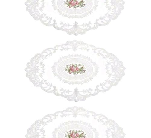 مفرش صينية بيضاوي أبيض