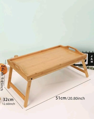 صينية تقديم خشب قابلة للطي بمقابض وأرجل حجم L + ال...