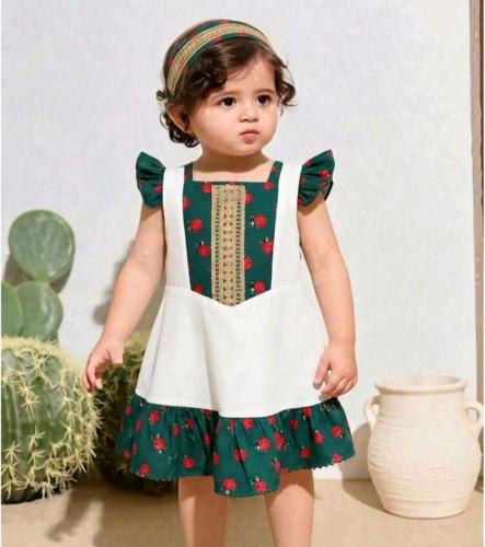 فستان بناتي رمضاني بأكمام قصيرة