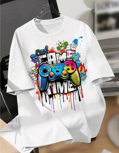 تيشرت ولادي بطباعة يد بلاستيشن