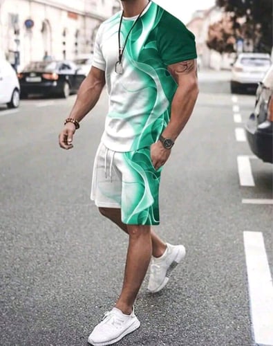 طقم رجالي بالوان متباينة