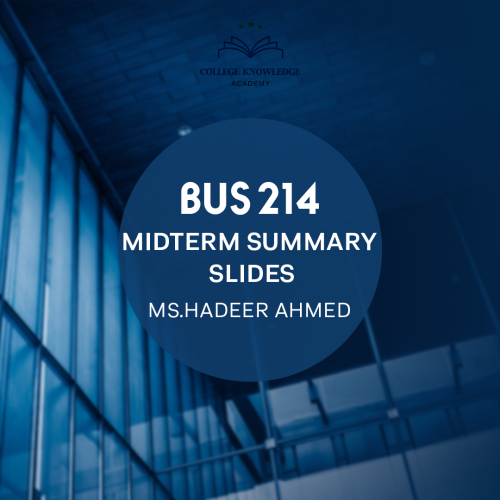 BUS 214 | Midterm Summary Slides