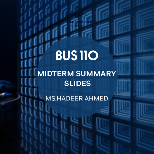 BUS 110 | Midterm summary slides
