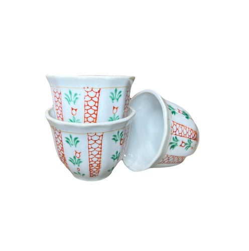 طقم فناجيل شعبي وسط قهوة 12 حبة