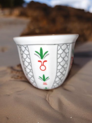 طقم فناجيل قهوة وسط 12 حبة رصاصي