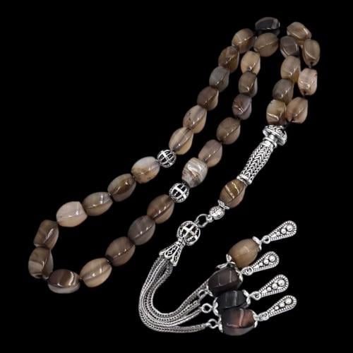 سبحة فاخرة بحجر العقيق– تصميم أنيق وفريد