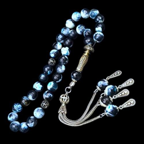 سبحة فاخرة بحجر العقيق– تصميم أنيق وفريد