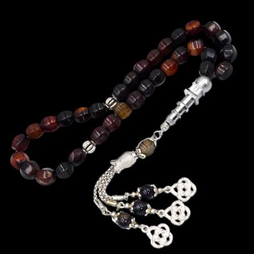 سبحة فاخرة بحجر العقيق– تصميم أنيق وفريد