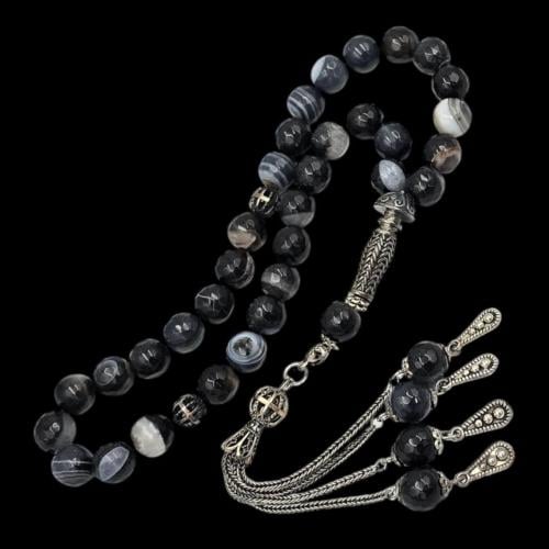 سبحة فاخرة بحجر العقيق– تصميم أنيق وفريد