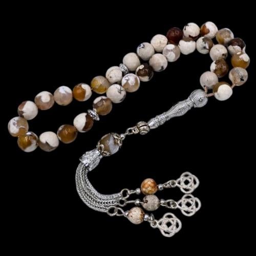 سبحة فاخرة بحجر العقيق– تصميم أنيق وفريد