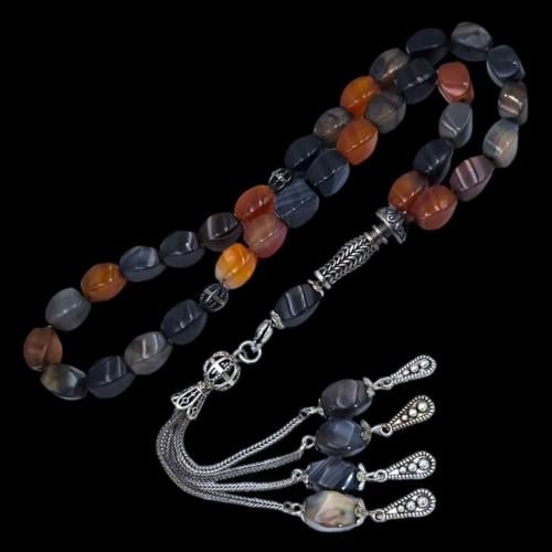 سبحة فاخرة بحجر العقيق– تصميم أنيق وفريد