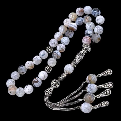 سبحة فاخرة بحجر العقيق– تصميم أنيق وفريد