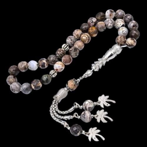 سبحة فاخرة بحجر العقيق– تصميم أنيق وفريد