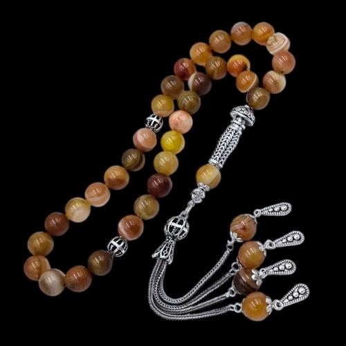 سبحة فاخرة بحجر العقيق– تصميم أنيق وفريد