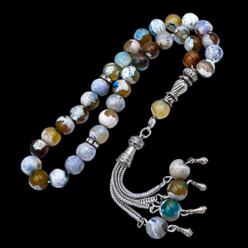 سبحة فاخرة بحجر العقيق– تصميم أنيق وفريد