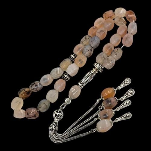 سبحة فاخرة بحجر العقيق– تصميم أنيق وفريد