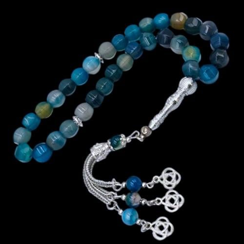 سبحة فاخرة بحجر العقيق– تصميم أنيق وفريد