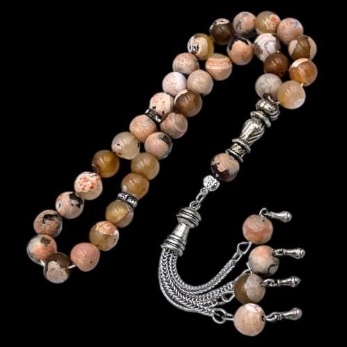 سبحة فاخرة بحجر العقيق– تصميم أنيق وفريد