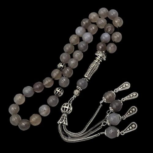 سبحة فاخرة بحجر الزركون باللون الرمادي– تصميم أنيق...