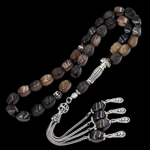 سبحة فاخرة بحجر العقيق– تصميم أنيق وفريد