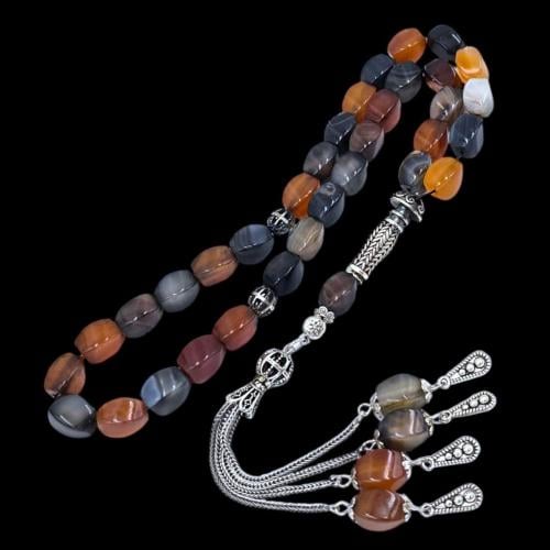 سبحة فاخرة بحجر العقيق– تصميم أنيق وفريد