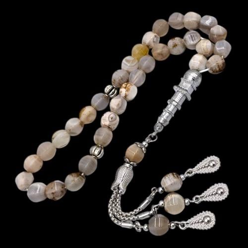 سبحة فاخرة بحجر العقيق– تصميم أنيق وفريد